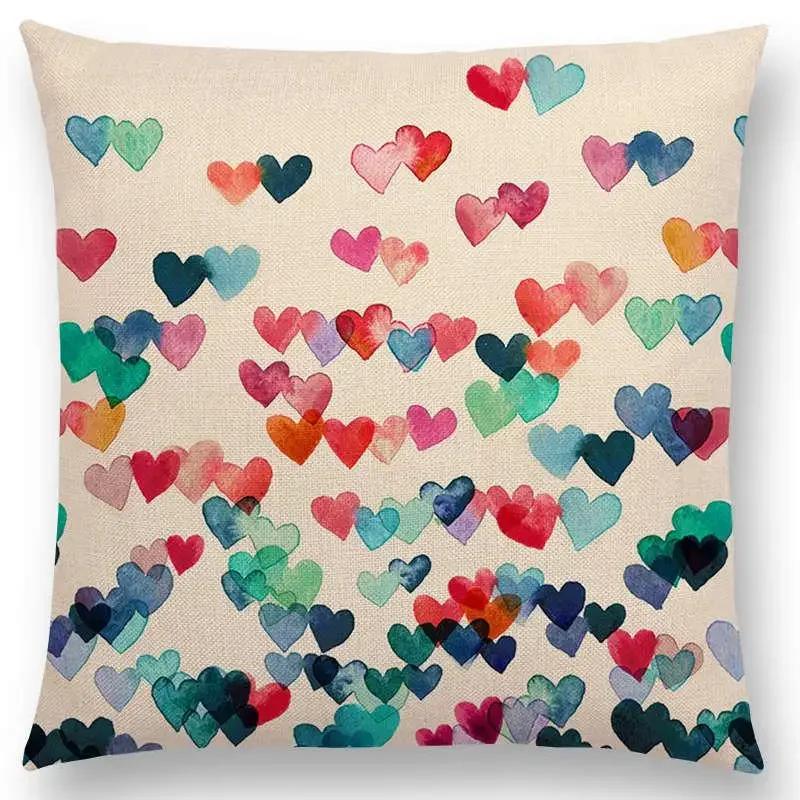 New Colorful Geometric Patterns Moroccan Lattice Mosaic Hexagon Stars Hearts Flowers Pretty Car Cushion Cover Sofa Throw Pillow