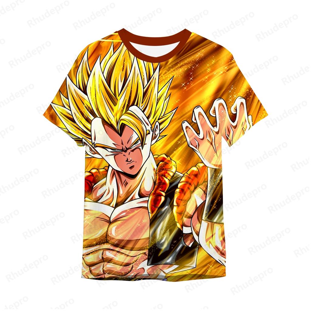 Goku T-Shirt Short Dragon Ball Harajuku Style Goku Hip Hop Boy Sleeve Tee New Tops Trend Clothing High Quality Men's Y2k 5XL