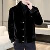 2025 Men's High-End Golden Sable Velvet Fur Coat - Trendy, Thick, Cold-Proof Overcoat for Autumn/Winter