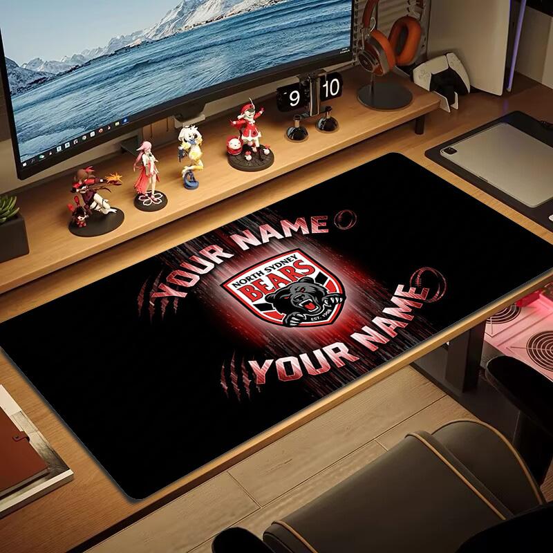 North Sydney Bears Print  Cushion Non-slip Laptop Tablet Big Mousepad XXL Mat Mini PC Playmat With Lock edge
