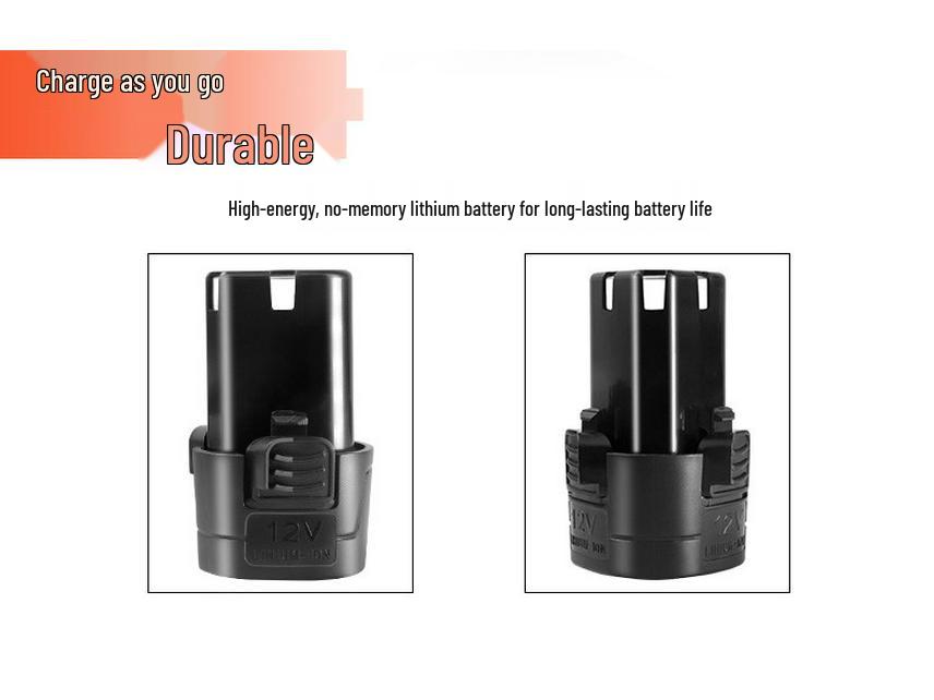 12V/16.8V/25V Electric Drill Set with Lithium Battery, Charger, Wrench & Screwdriver