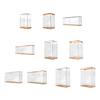 Contemporary Acrylic Storage Case With Bamboos Frame Dustproof Protections For Collectible Plush Toy Display