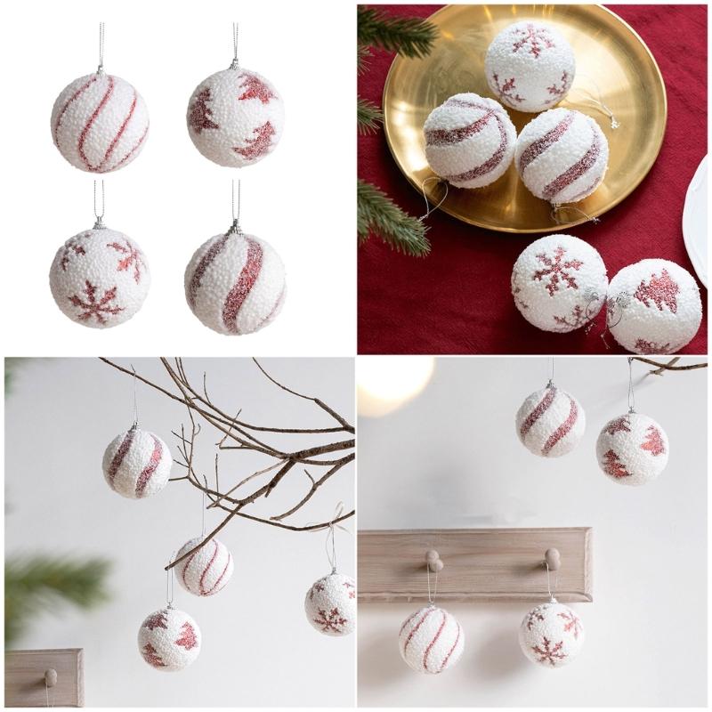 8cm Shatterproof Foam Decorative Baubles Ball Ornament Christmas Tree Decorations for Wreath Mantels Embellishments