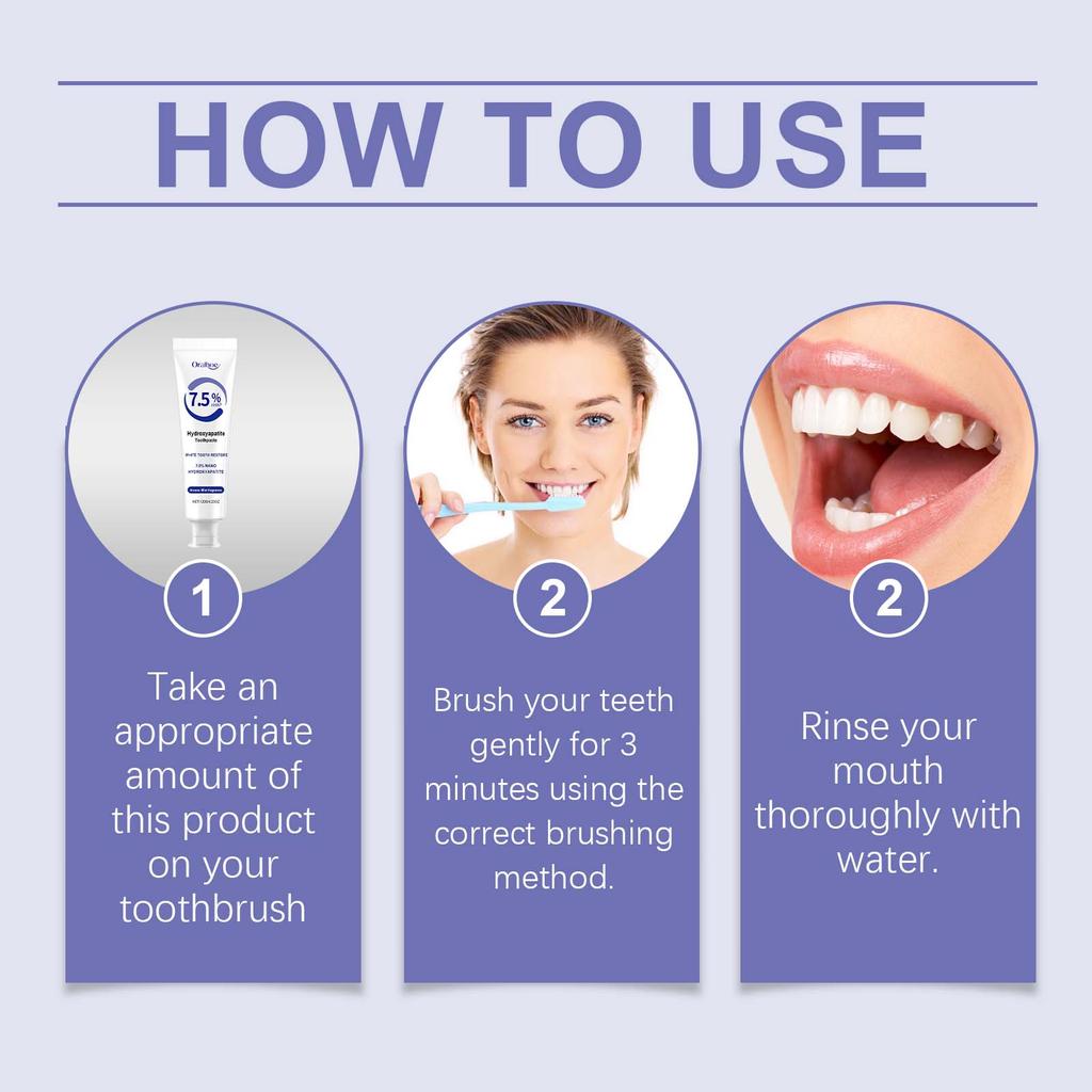 Oralhoe Pasta do zębów Care Delikatne czyszczenie Przebarwione zęby Żółty Kamień nazębny Zapach Pielęgnacja Pasta do zębów