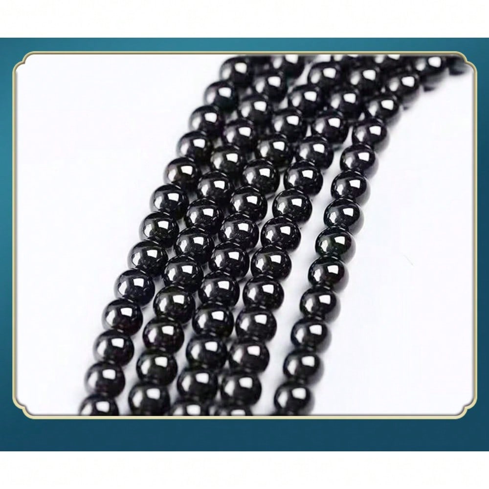 Natural 7A Black Agate Loose Beads Jewelry Accessories Bracelet Beads Work in Progress Black Agate