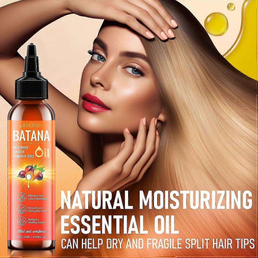 Batana Oil for Hair Growth, 4-in-1 Honduran Batana Oil with Rosemary, Castor, Pumpkin Seed Oil, Nourishes, Strengthens, Promotes Healthy Hair, 120ML