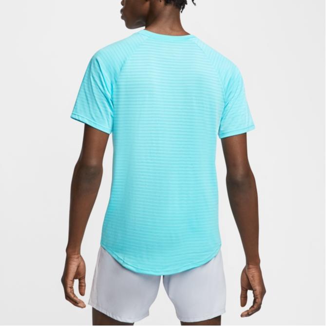 Nike Court Aeroreact Rafa Crew Neck Pullover Sports Casual Short Sleeve Tennis Shirt Men Tops Polar-Blue Laser-Red CI9153-445