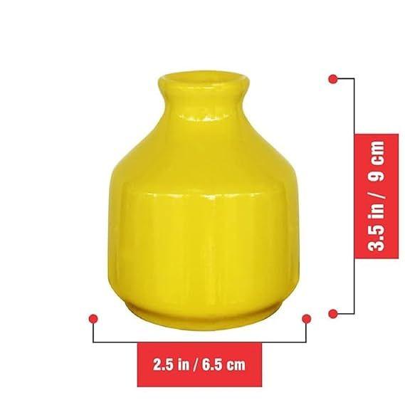 Jarrón/Maceta Decorativa de Cerámica para Sala de Estar, Decoración del Hogar Sin Flores (3.5 pulgadas)
