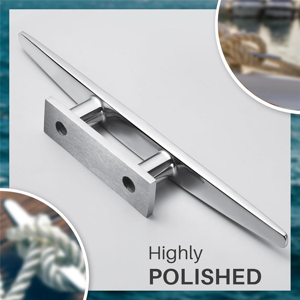 Boat Cleat Flat Top,316 Stainless Steel Boat Dock Cleats,Rope Cleat,Dock Cleats with Screws for Marine or Nautical Decor and Dock Cleat Decorative