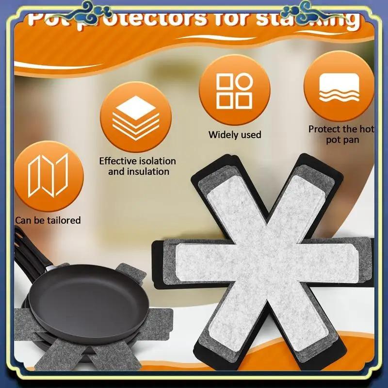 Pot Pan Protectors Divider Pads Non-Stick Anti-Scratch Separator Pads for Cookware Protection & Surface Guard