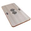 RV Tabletop 29.53x15.35in Solid Wood Folding Desktop Panel with 2 Stainless Steel Cup Holder for Trailer Motorhome