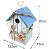 7.8 Inch Wooden Birdhouse Hand Painted Bird House for Outdoor Hanging Bird House Garden Decoration