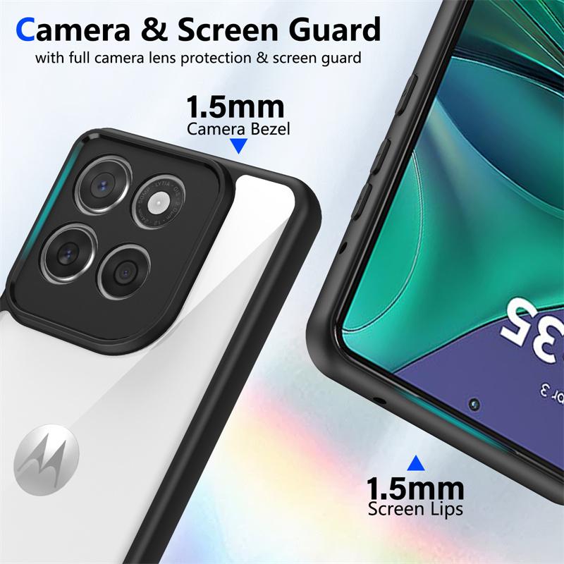 For Motorola Edge 60 Stylus Case Plating Silicone Bumper Shockproof Clear Back Cover Hard Phone Case for Motorola Edge 60 Stylus