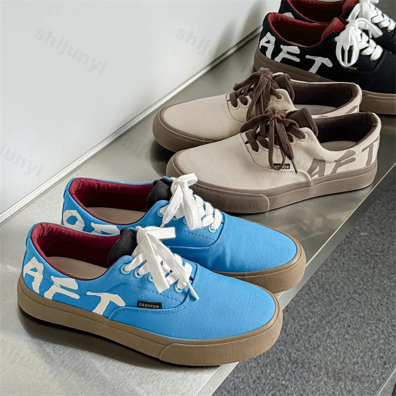 Fashion 2025 Summer New Fashion Casual Canvas Shoes Men's Retro Style Comfortable Versatile Shoes Shallow Mouth Non slip Sports Sneakers