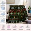 Xmas Knit Stripe Flannel Blanket Warm Soft Halloween Christmas Couch Warm Cozy Decorative Decor Gift For All Season