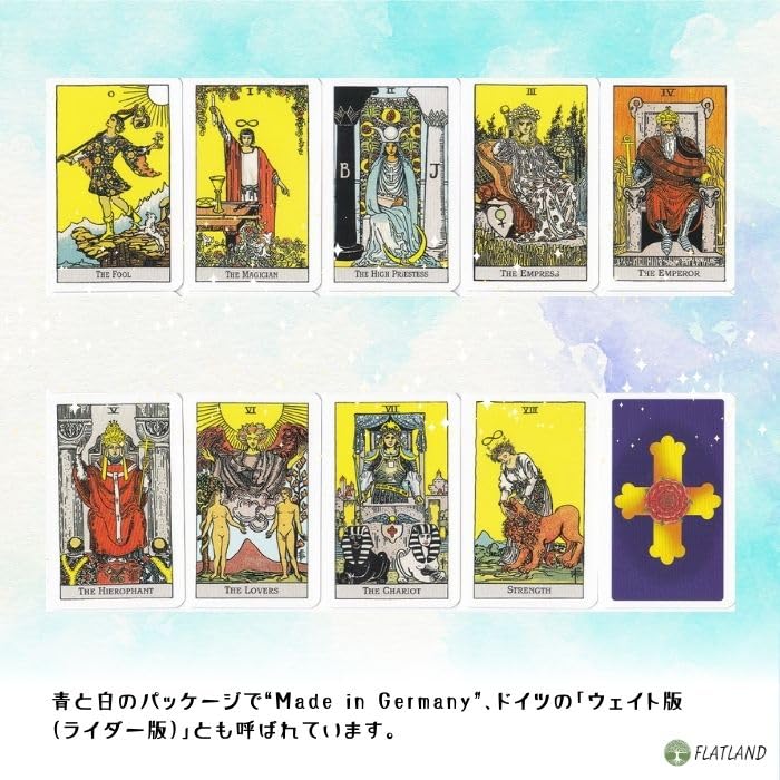 Rider-Waite Tarot, Blue Edition, Pocket Size, Tarot of A.E. Waite, Blue Pocket, Tarot Reading Instructions, Japanese Instructions, Authentic, 78 Cards
