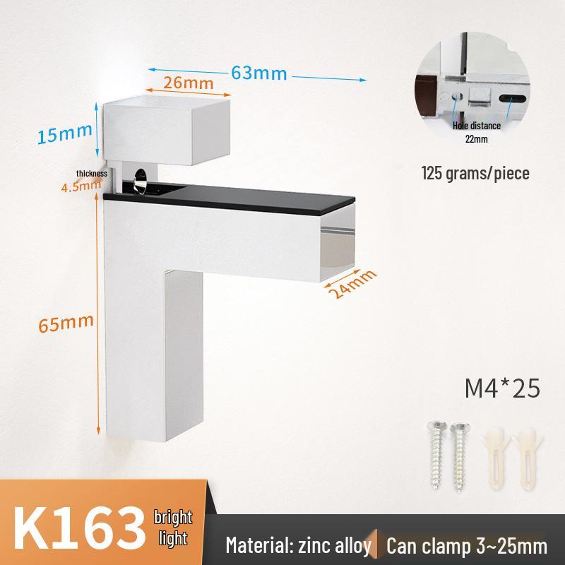 Adjustable Zinc Alloy Glass and Wood Shelf Clamp Bracket