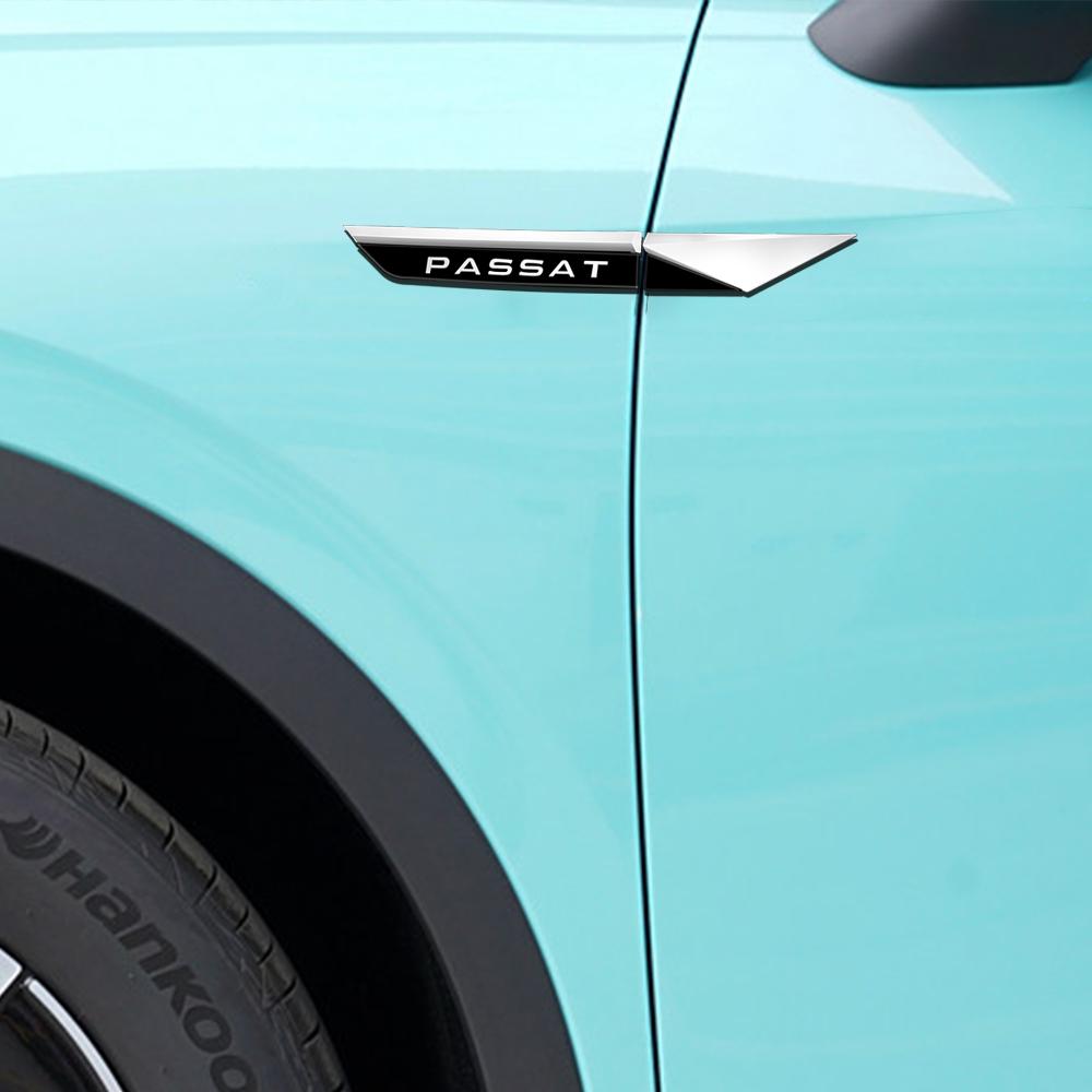 For VW Rline GOLF Passat MK7 MK6 Tiguan Polo CC Jetta Bora GTD GTI 2pcs 3D ABS Car Fender Side Wing Emblem Sticker Center Cover zd4