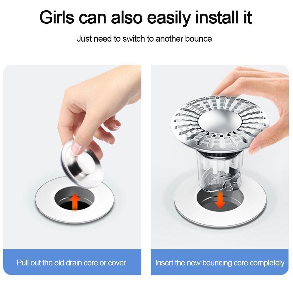 Plastic Floor Drain Filter Mesh Anti-clog Hair Trap Pop Up Drain Filter Anti-odor Sealing Cover Shower Leak Net