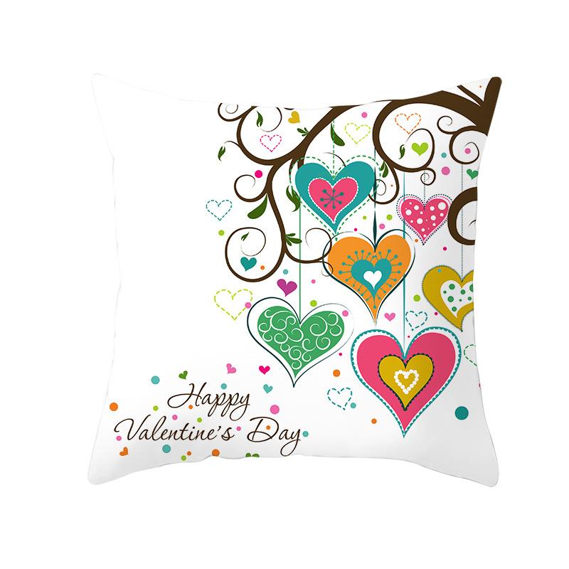 Cartoon-Druck Serie Valentinstag Pfirsichhaut Kissenbezug Heimstoff Quadratischer Kissenbezug