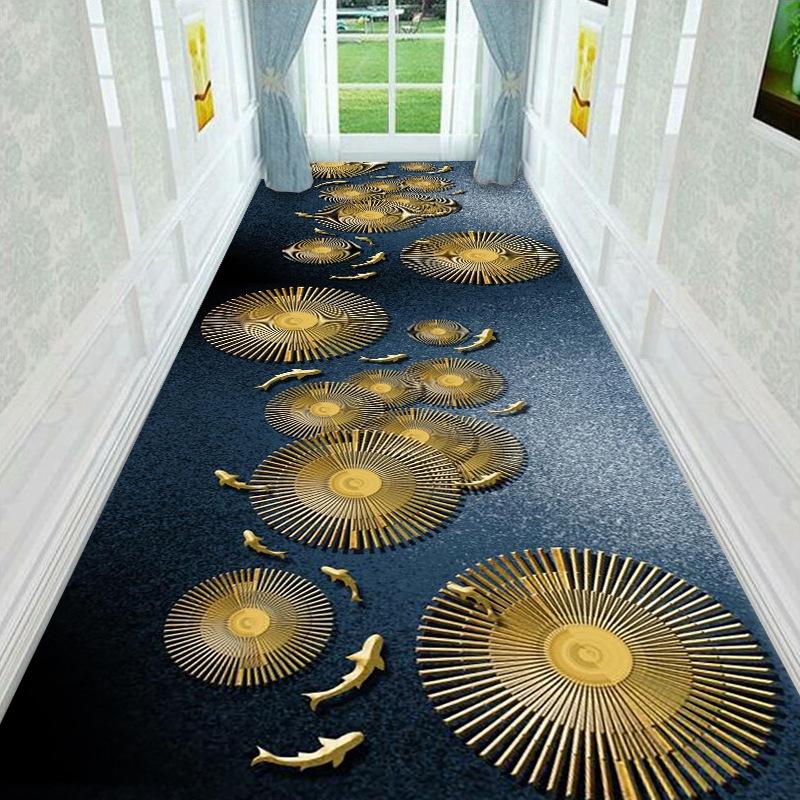 Chinese Style Carpet Simple Printing Floor Mats Hotel Corridors Carpets Passageways Cuttable Carpets