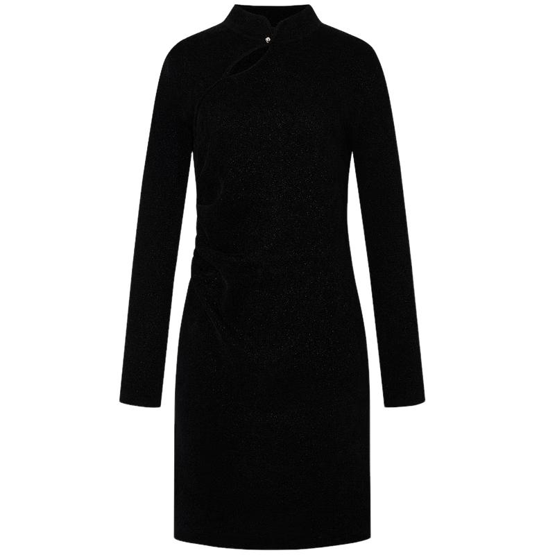 

MO&Co. New Chinese Style Velvet Pleated A-Line Dress M