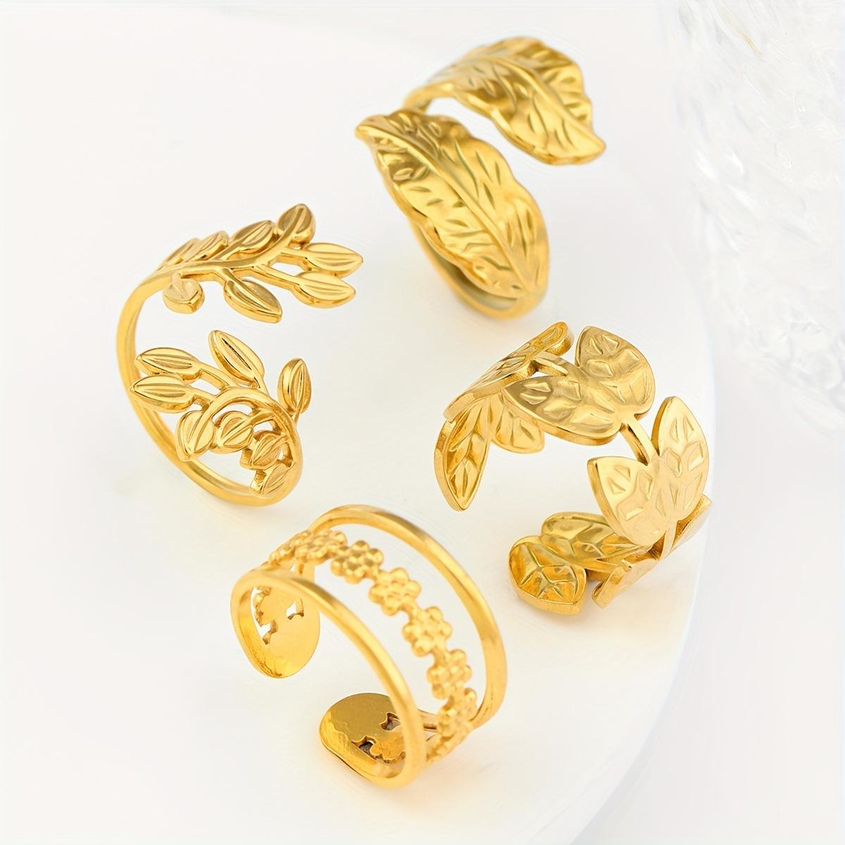 

Кольцо из нержавеющей стали, гидравлическое кольцо с открытым листом, французское ретро, набор колец из титановой стали, производитель, оптовая продажа Average Size