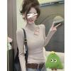 Women's Slim Fit Winter High Neck Brushed Cotton Long Sleeve Top