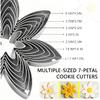 7 Pcs Flower Cookie Cutters-4.5", 3.7", 3.5", 3", 2.5", 1.9", 1.7" -Seven-Petal Sunflower, Daisy, Scalloped Stainless Steel Biscuit Cutters For