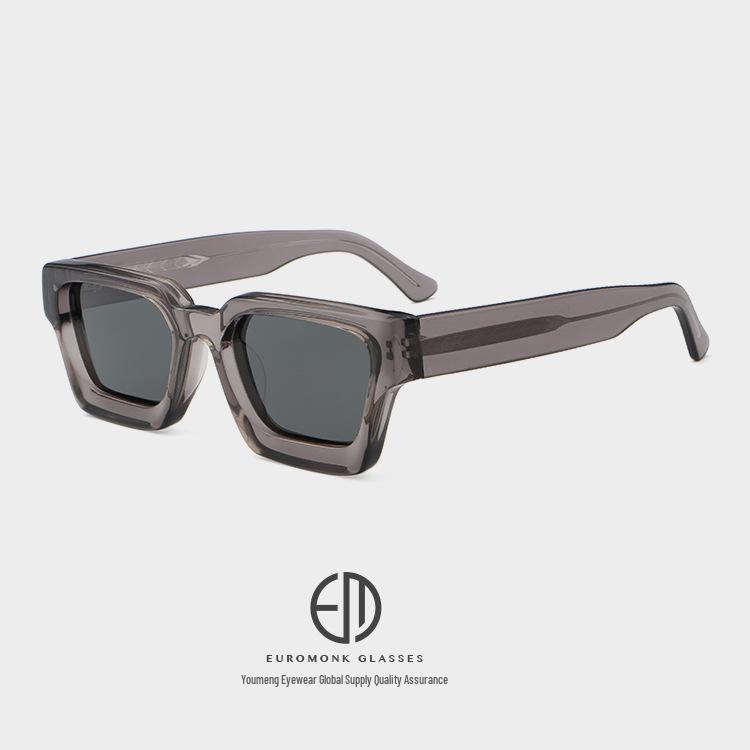 Women's High-End Retro Square Frame Sunglasses 8837 - Stylish Sun Protection for Driving