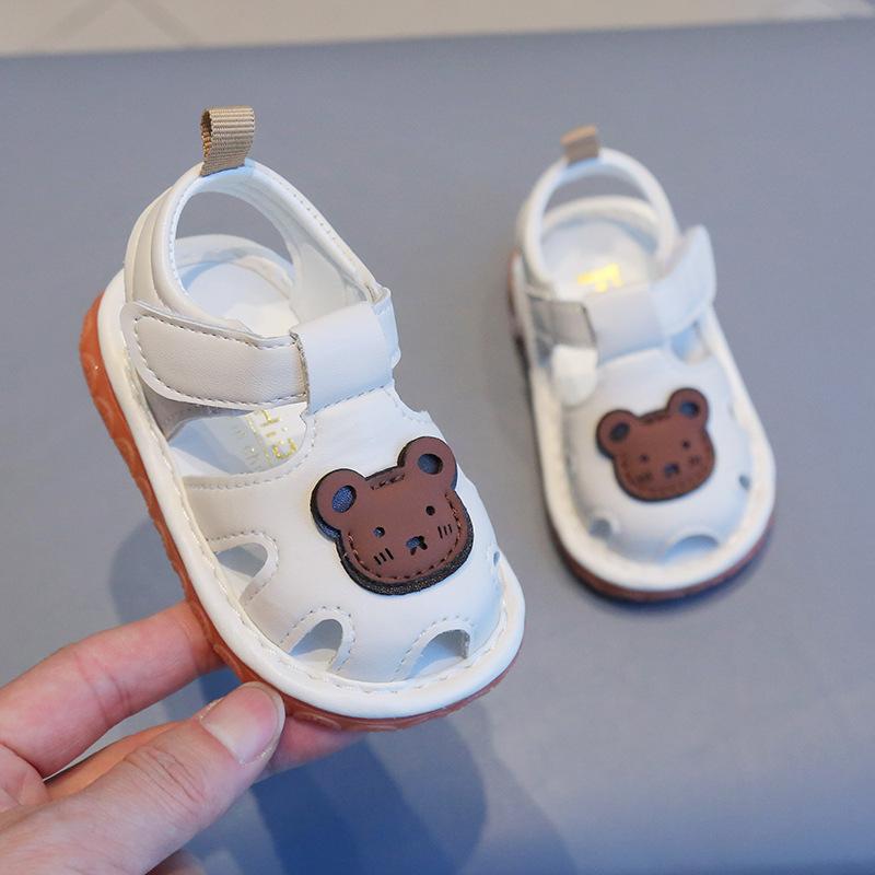 

Детская обувь для ходьбы Нескользящая мягкая подошва для малышей Детские сандалии с милыми медвежатами 2025 Лето Новая обувь с мультяшными героями для девочек Милые мальчики 16 белый