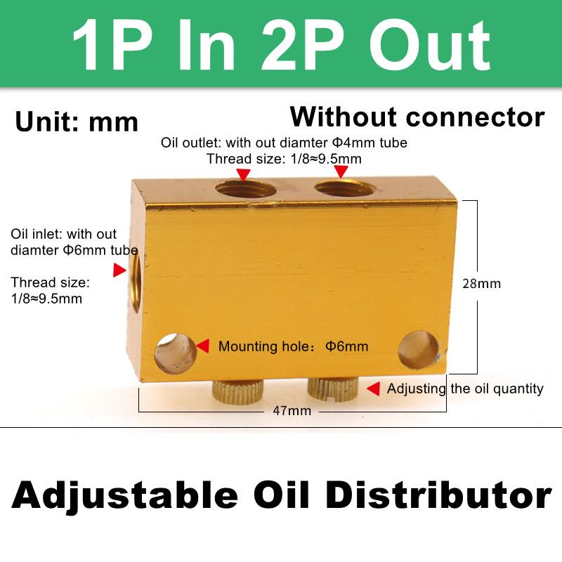 Aluminum 2/3/4/5/6/7/8/10/11/12 Way Adjust Lube Oil Piston Distributor Value Manifold Block 6mm Inlet 4mm Outlet for Lubrication