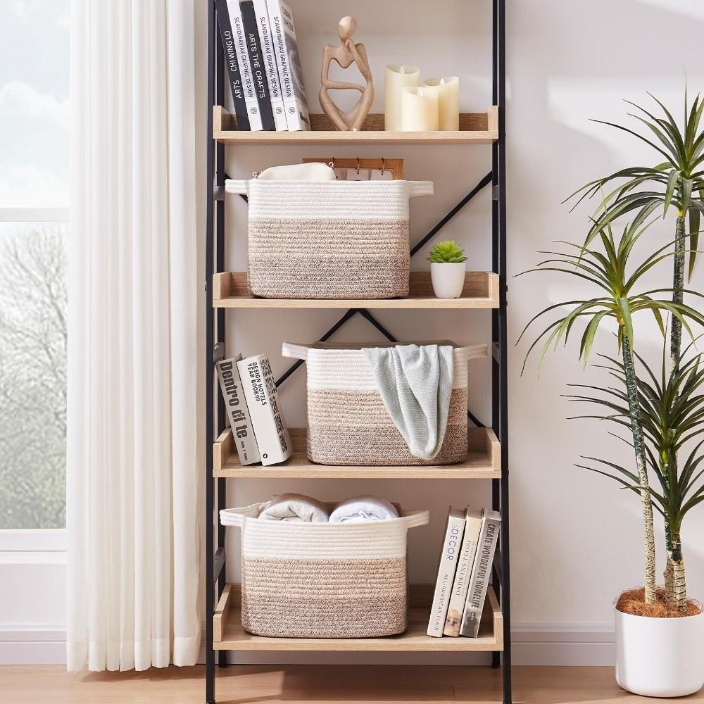 NEW 15x10x9 Inch Cotton Rope Basket Large Capacity 22L Laundry Basket Storage Woven Storage Bin for Living Room