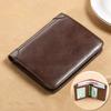 Men’s Vintage Bifold Wallet PU Leather Short Wallet with ID Window Card Holder Coin Pocket Slim Business Wallet for Driving License Cards Cash