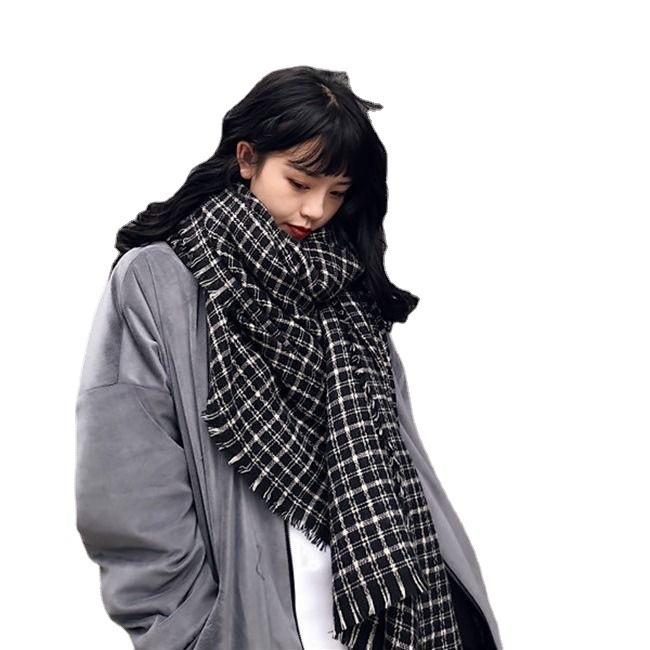 Retro British style imitation cashmere versatile dual-purpose long scarf female autumn and winter warm student couple scarf shawl