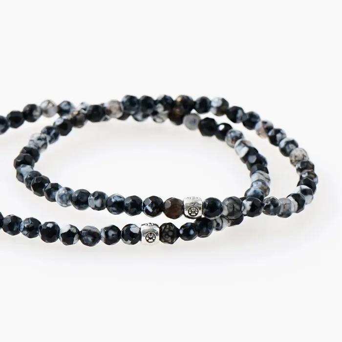 Orient Chain 508 Black Agate Layered 279BK Bracelet Set (C2503-SE452_BK)
