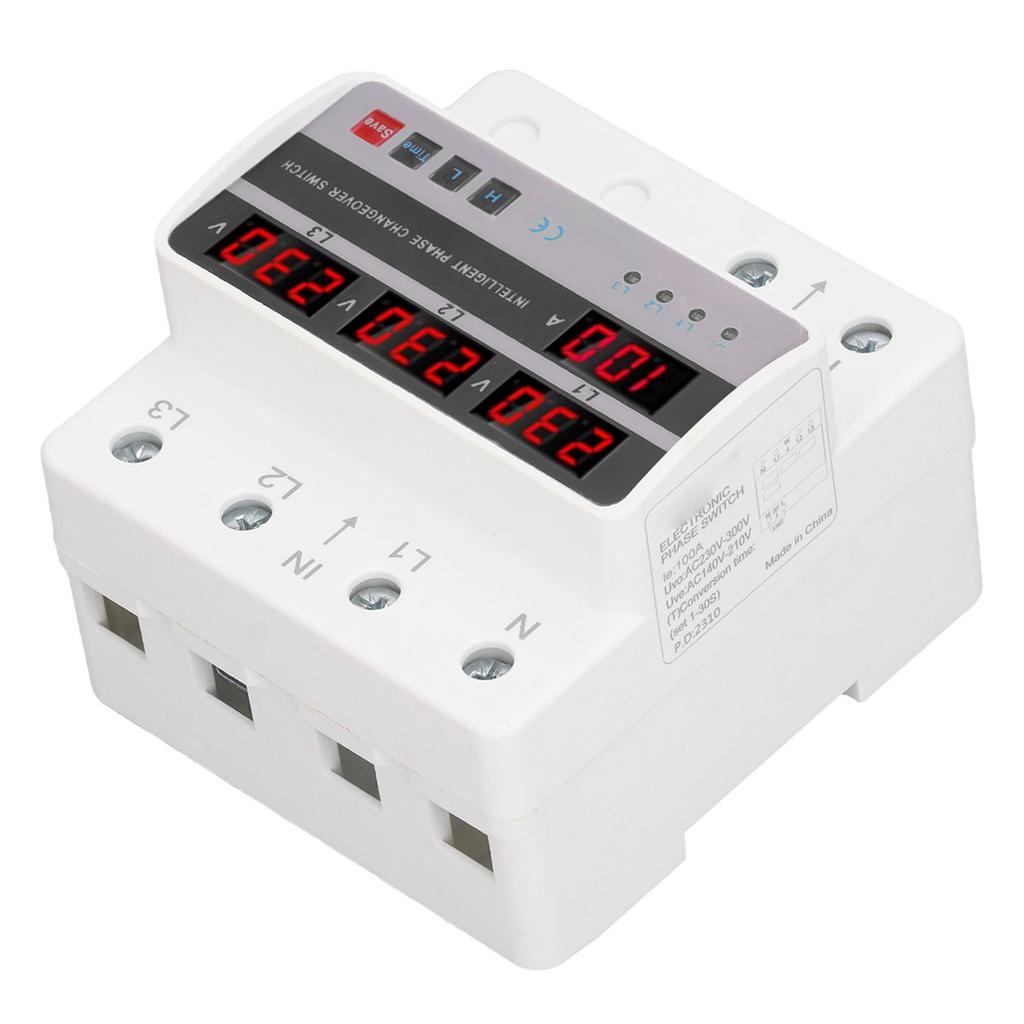 3 Phase Voltage Transfer Switch DIN Rail Mounted Electrical Selector Switch Voltage Current Protection Device AC220V