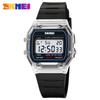 SKMEI 2056 LED Men Sport Square Mirror Face Silicone Women Digital Wristwatch Electronic Alarm Clock Reloj Hombre Unisex Watches