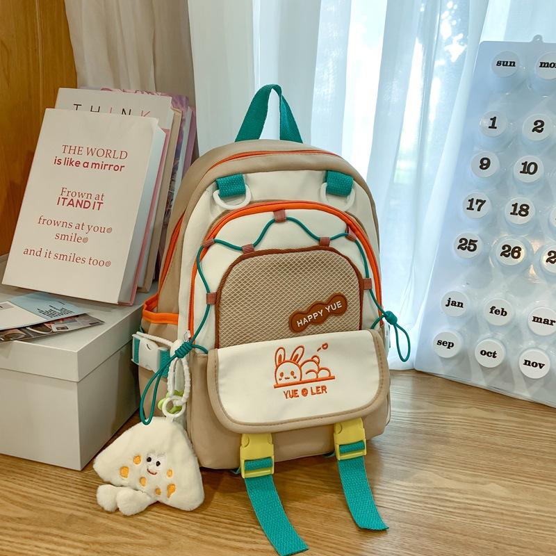 Japanese Macaron Backpack New Schoolbag Contrast Color Large Capacity Backpack for Junior High School Students