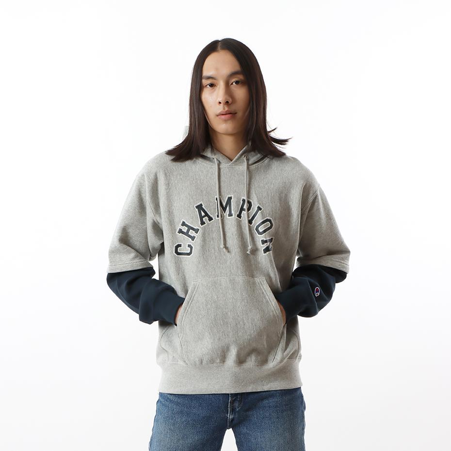Champion Hooded Loose Fit Mock Two Piece Sweatshirt Spring Fall Japan Version Unisex Gift Recommendation C3-U114