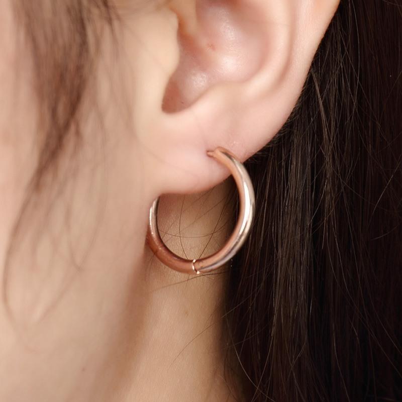 VNOX Basic Stainless Steel Hoop Earrings for Women Man Round Circle Loop Earring Aretes 25mm/20mm/11mm Unisex Ear Jewelry