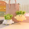 Cartoon Vegetables Chicken Key Bag Pendant Pressing Sound Yellow White Animals Plush Funny Toys Girls  Birthday Gifts Home Decor