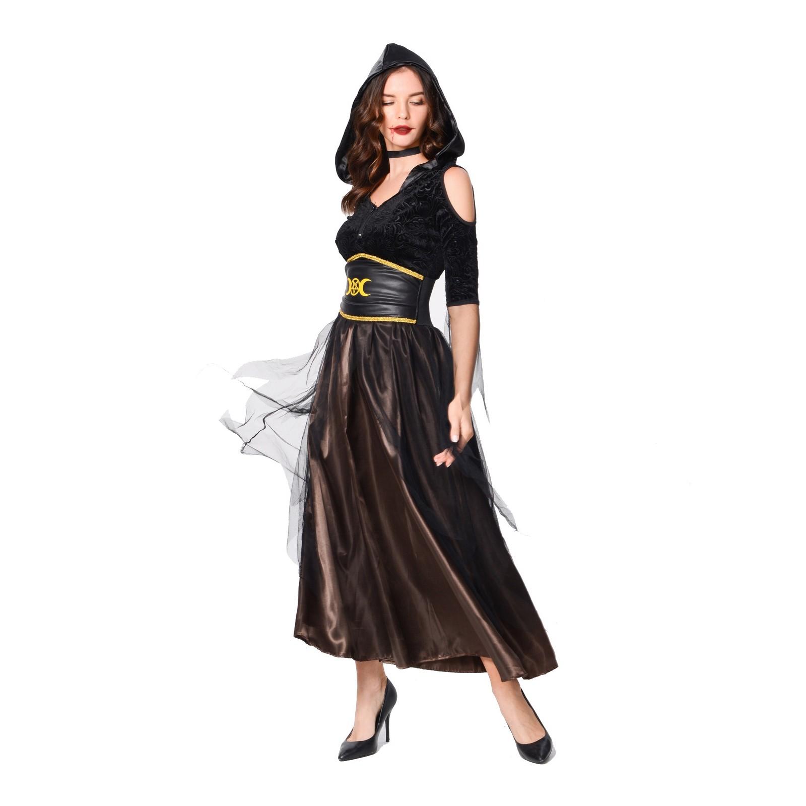 

Женский костюм черного дьявола на Хэллоуин, костюм ведьмы, униформа, костюм для вечеринки XL чёрный