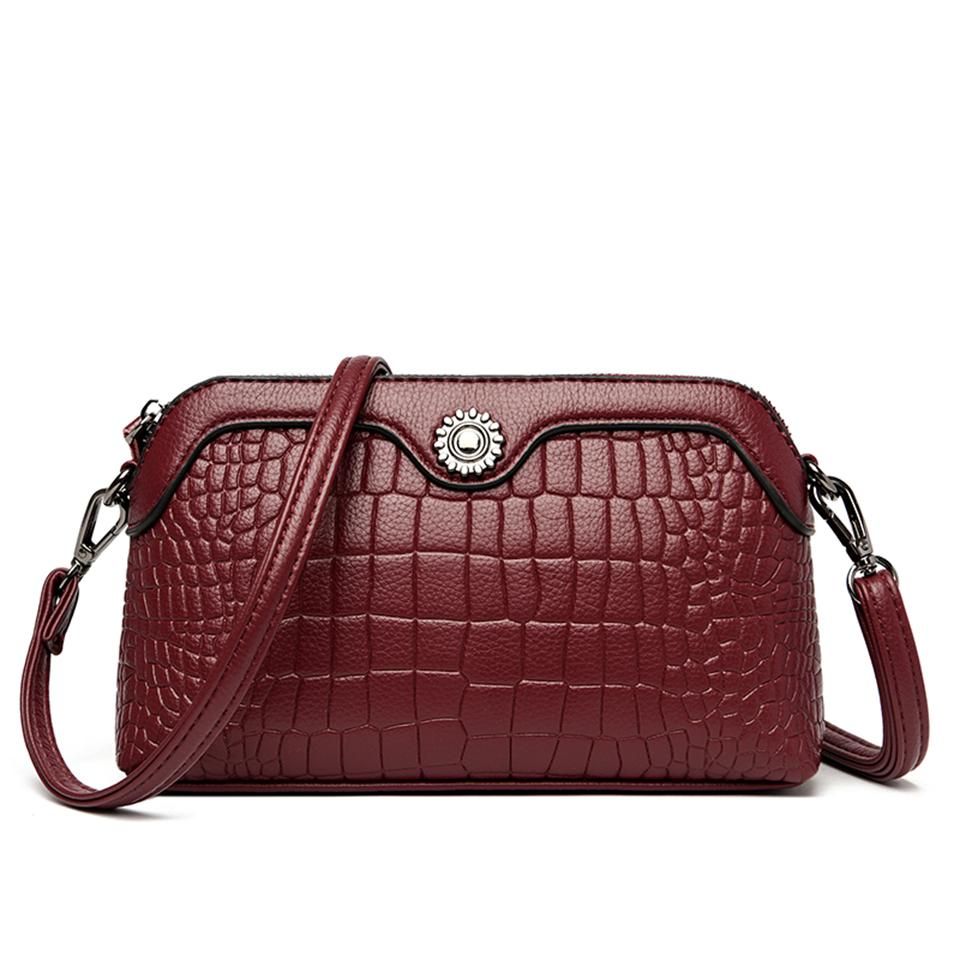 High Quality Leather Women Compact Crossbody Shoulder Bags Luxury Handbag Lady Messenger Bag Simple Shell Phone Satchels