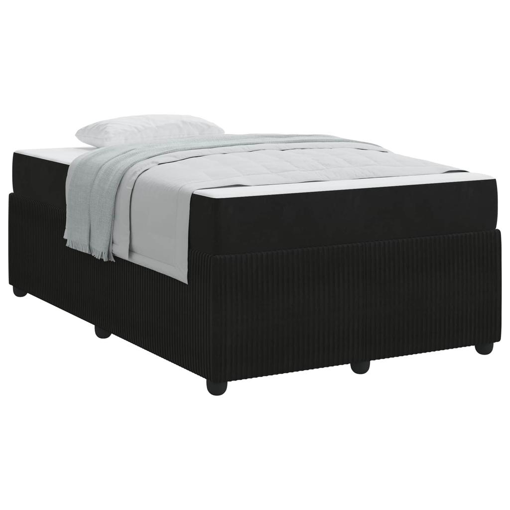 Bed Frame with Mattress Black 120 X 190 Cm Fabric