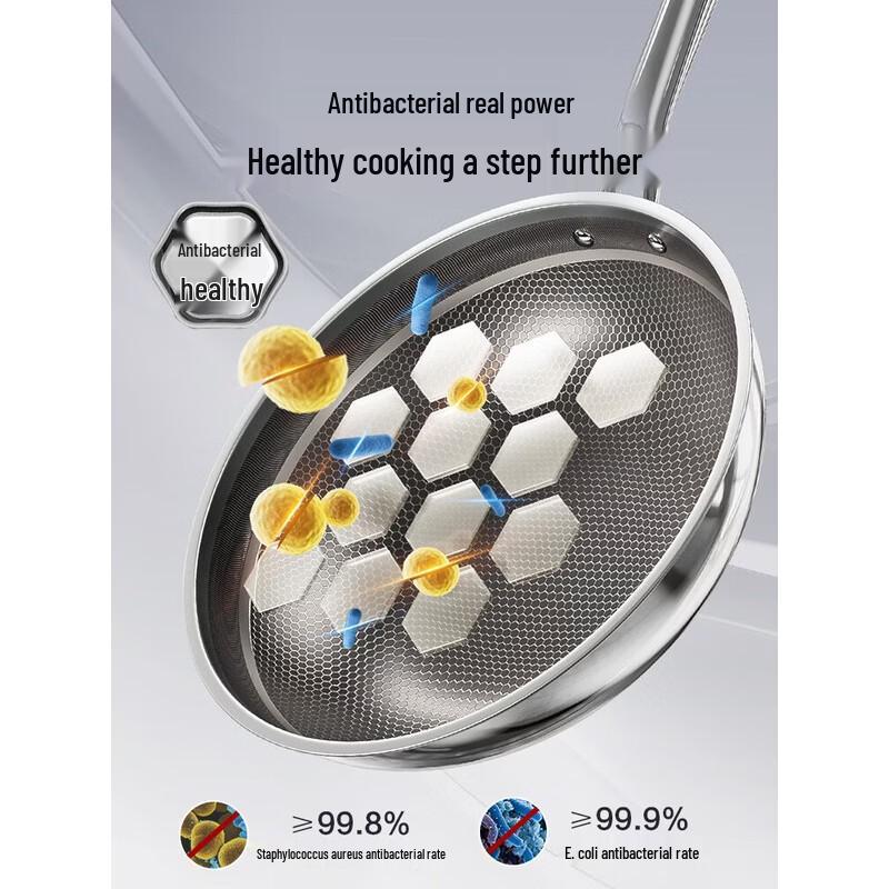 Supor Pure Titanium 32cm Non-stick Stainless Steel Wok