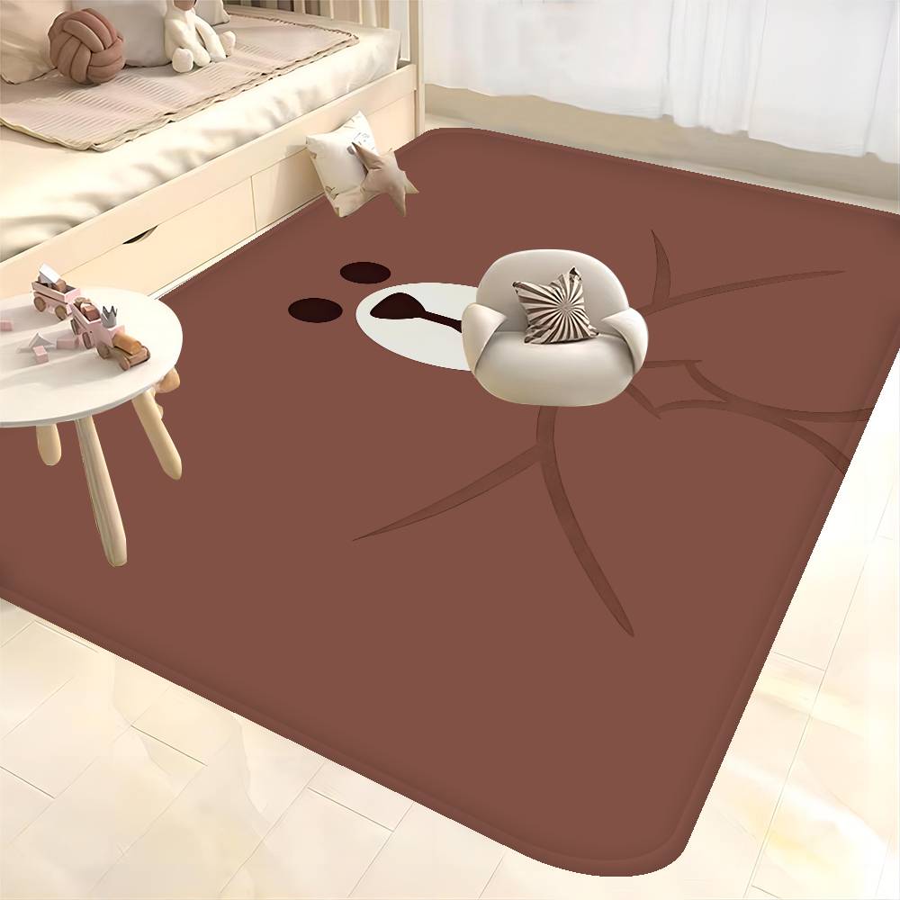 

L-Lines F-Friends Brown Bear Door Mat Nordic Style Bedroom Living Room Doormat Home Balcony Anti-Slip Alfombra 40x60cm