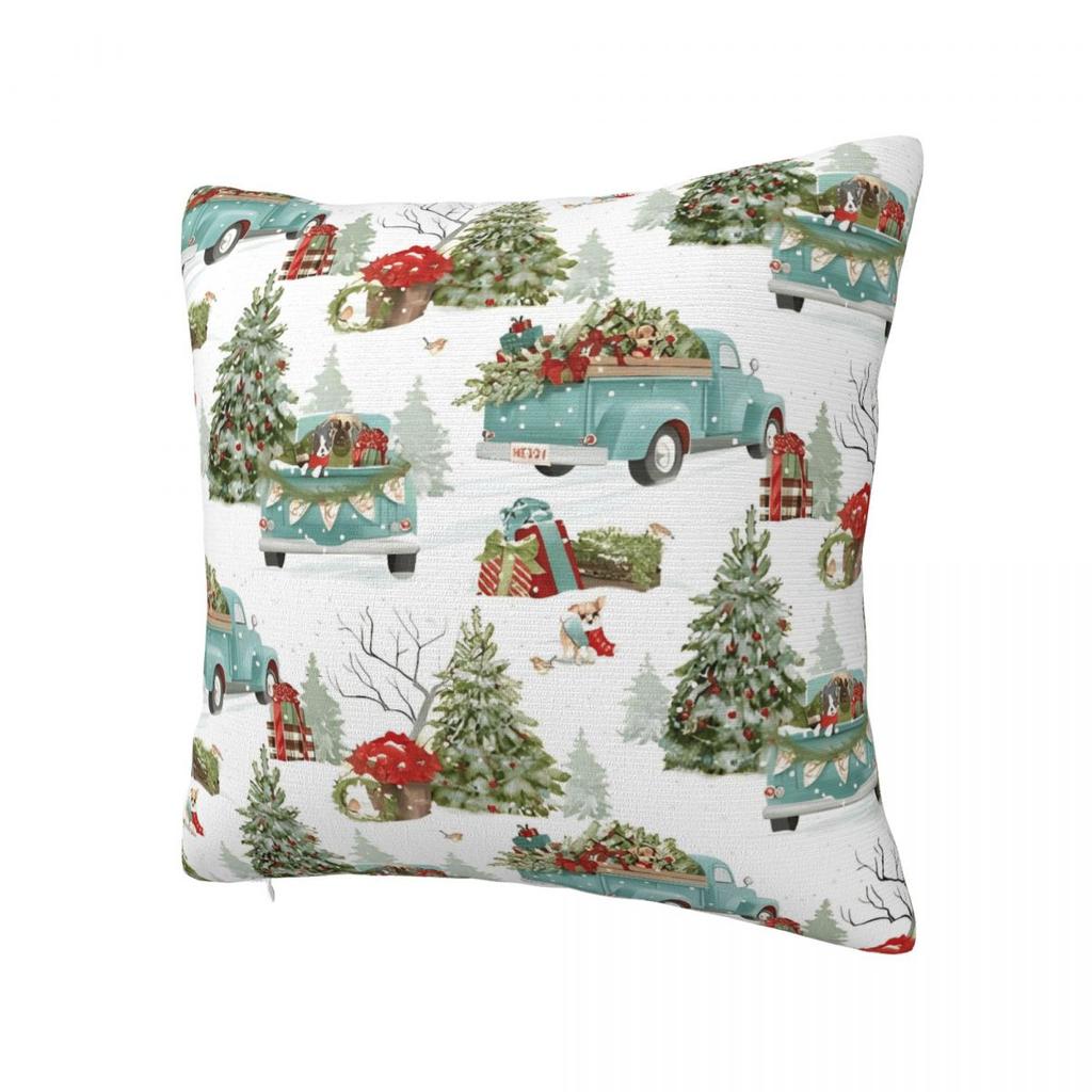 Pillow Cover Vintage Christmas Tree Graphic Cushion Cover Funny Pillow Case For Sofa Home Decoration Pillowcases