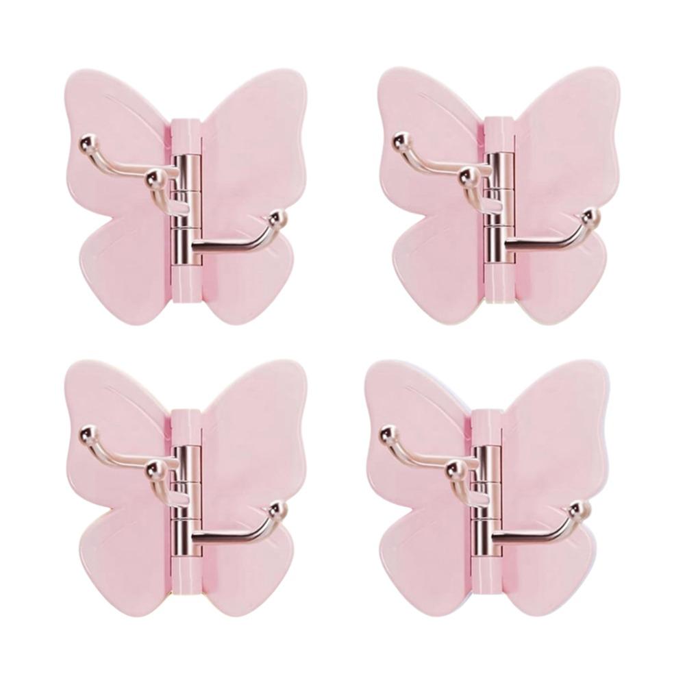 1/4PCS Plastic Butterfly Wall Hook Waterproof Adhesive Wall Hook  Kitchen Bathroom Storage