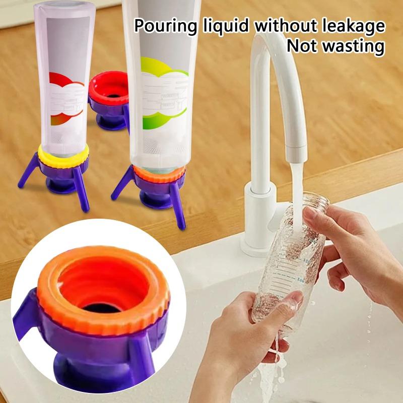 Tappo a Vite Invertito Treppiede Multifunzionale Tappo a Vite Anti-Perdita per Bagnoschiuma Shampoo Strumento Viscoso Per Svuotare Bottiglie